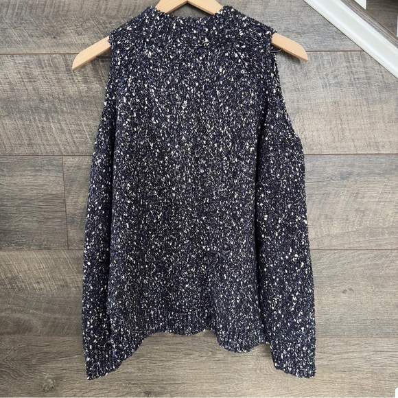 Rebecca Taylor Boucle Cold-Shoulder Mock-Neck Sweater Medium - Picture 6 of 10